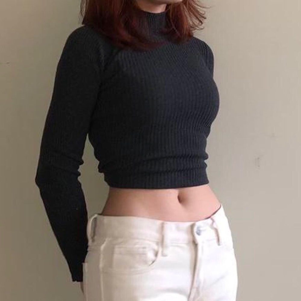 Grey turtleneck/ black S